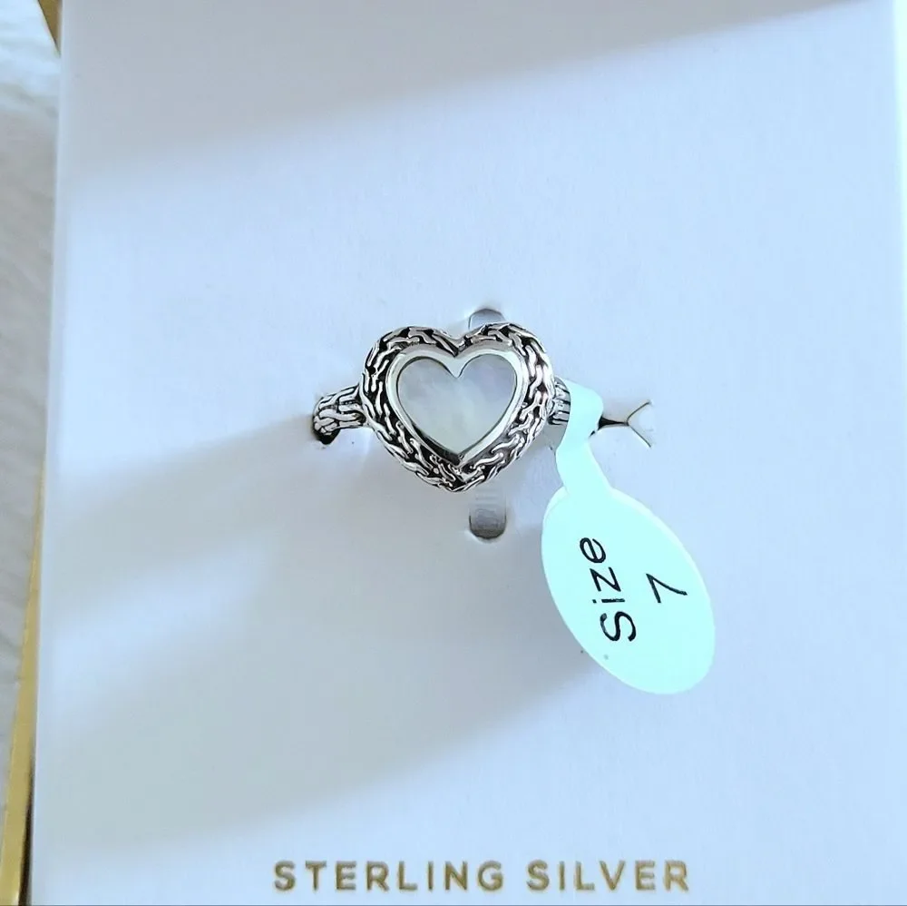 Annika Witt Sterling Silver🤍 Mother of Pearl Heart❤ Ring💍 - NIB